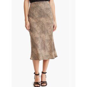Renee C Women’s Leopard Print Midi Skirt Size Medium